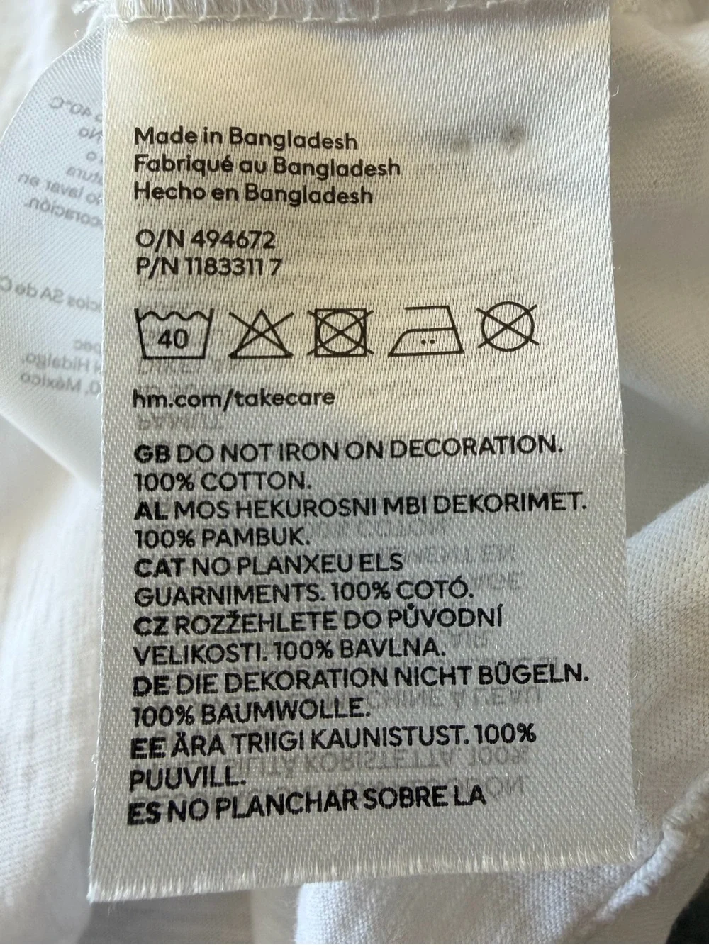 3/$15 H&M White 100% Cotton Henley Pocket Tee Size 6X/7 Summer Casual Shirt